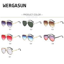 Load image into Gallery viewer, WERGASUN Vintage Round Metal Sunglasses Men Driving Black Retro Mirror Sun Glasses Lady Shade Sunglasses UV400 Oculos De Sol