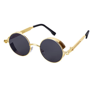 Round Steampunk Sunglasses Men Women Metal Glasses Brand Vintage Sunglasses Uv400 Goggles