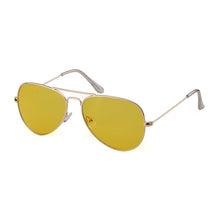 Load image into Gallery viewer, WHO CUTIE 2023 Night Vision Goggles Aviation Sunglasses Women Brand Design Gold Metal Frame Female Sun Glasses Yellow Lens OM874