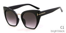 Load image into Gallery viewer, WHO CUTIE 2023 Oversized Cat Eye Sunglasses Women Men Brand Designer Tom Fasion Leopard Plastic Sun Glasses Female Shades OM694B