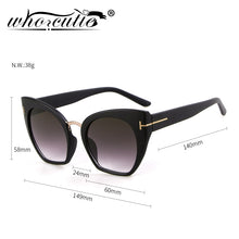 Load image into Gallery viewer, WHO CUTIE 2023 Oversized Cat Eye Sunglasses Women Men Brand Designer Tom Fasion Leopard Plastic Sun Glasses Female Shades OM694B
