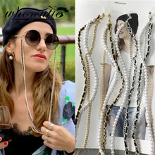 Carica l&#39;immagine nel visualizzatore di Gallery, WHO CUTIE 2023 White Pearl Sunglasses Chain Women Lanyard with Strap Eye Glasses Accessories for lady (only chain no glasses)