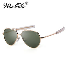 Load image into Gallery viewer, WHO CUTIE American Optical Sunglasses Men Brand Designer  Gold Frame Sunnies AO Pilot Sun Glasses Male Shades OM288