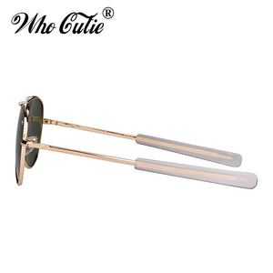 WHO CUTIE American Optical Sunglasses Men Brand Designer  Gold Frame Sunnies AO Pilot Sun Glasses Male Shades OM288
