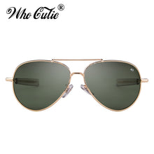 Load image into Gallery viewer, WHO CUTIE American Optical Sunglasses Men Brand Designer  Gold Frame Sunnies AO Pilot Sun Glasses Male Shades OM288