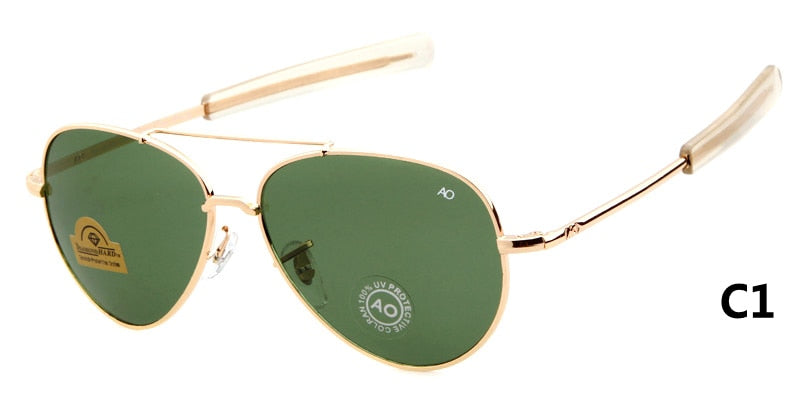 WHO CUTIE American Optical Sunglasses Men Brand Designer  Gold Frame Sunnies AO Pilot Sun Glasses Male Shades OM288