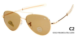 WHO CUTIE American Optical Sunglasses Men Brand Designer  Gold Frame Sunnies AO Pilot Sun Glasses Male Shades OM288