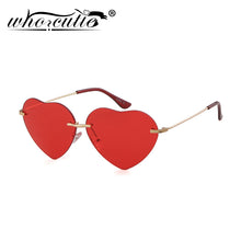 Load image into Gallery viewer, WHO CUTIE Red Heart Shaped Rimless Sunglasses Women 2023 Brand Design Frameless Cat Eye Sun Glasses Shades Female S376