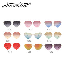 Load image into Gallery viewer, WHO CUTIE Red Heart Shaped Rimless Sunglasses Women 2023 Brand Design Frameless Cat Eye Sun Glasses Shades Female S376