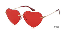 Load image into Gallery viewer, WHO CUTIE Red Heart Shaped Rimless Sunglasses Women 2023 Brand Design Frameless Cat Eye Sun Glasses Shades Female S376