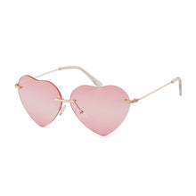 Load image into Gallery viewer, WHO CUTIE Red Heart Shaped Rimless Sunglasses Women 2023 Brand Design Frameless Cat Eye Sun Glasses Shades Female S376