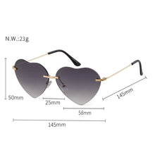 Load image into Gallery viewer, WHO CUTIE Red Heart Shaped Rimless Sunglasses Women 2023 Brand Design Frameless Cat Eye Sun Glasses Shades Female S376