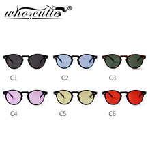 Load image into Gallery viewer, WHO CUTIE Vintage Round Sunglasses Men Women Brand Design Rivet Frame Purple Lens Retro Circle Sun Glasses Shades S292
