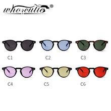 Load image into Gallery viewer, WHO CUTIE  Vintage Round Sunglasses Men Women Brand Design Rivet Frame Purple Lens Retro Circle Sun Glasses Shades S292