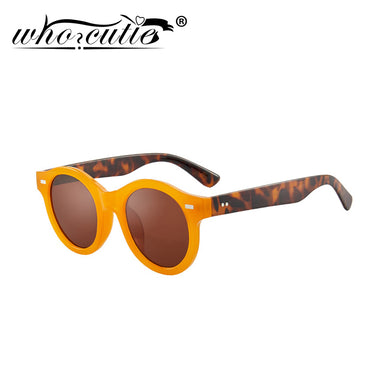 WHO CUTIE Vintage Round Sunglasses Women 2023 Brand Design Orange Frame Retro 90s Sun Glasses Black Shades Female S283