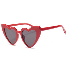 Load image into Gallery viewer, WHO CUTIE Love Heart Shaped Sunglasses Women Retro Vintage Shiny Sunnies 90s Lady Pink Frame Cat Eye Sun Glasses Shades Gift 475