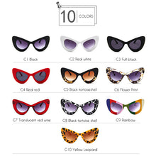 Load image into Gallery viewer, WHO CUTIE Peak Cat Eye Sunglasses Women Brand Designer 90S Vintage Thick White Frame Cateye Lady Sun Glasses Shades OM499B