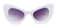 Load image into Gallery viewer, WHO CUTIE Peak Cat Eye Sunglasses Women Brand Designer 90S Vintage Thick White Frame Cateye Lady Sun Glasses Shades OM499B