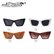 Load image into Gallery viewer, WHO CUTIE Square Cat Eye Sunglasses Women 2023 Brand Design Leopard Cateye Frame 80s 90S Trendy Stylish Sun Glasses Shades S347