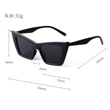 Load image into Gallery viewer, WHO CUTIE Square Cat Eye Sunglasses Women 2023 Brand Design Leopard Cateye Frame 80s 90S Trendy Stylish Sun Glasses Shades S347