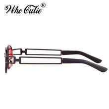 Load image into Gallery viewer, WHO CUTIE Steampunk Sunglasses Retro Round Metal Men Women Brand Designer 90S Vintage Small Oval Sun Glasses Goggle UV400 OM566