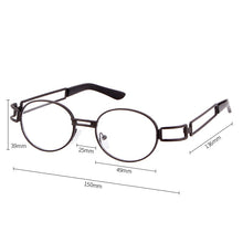 Load image into Gallery viewer, WHO CUTIE Steampunk Sunglasses Retro Round Metal Men Women Brand Designer 90S Vintage Small Oval Sun Glasses Goggle UV400 OM566