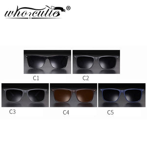 WHO CUTIE TR90 Sunglasses Men Polarized Sunnies UV400 Lens 2023 Brand Design Rectangular Male Sun Glasses for Driving S023