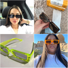 Load image into Gallery viewer, WHO CUTIE Trendy Rectangle Sunglasses Women 2023 Brand Design Black Thick Frame 90s Cool Sun Glasses Shades Female S186B