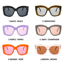 Load image into Gallery viewer, WHO CUTIE Trendy Square Green Oversized Sunglasses Women 2023 Retro Decor Acrylic Shade Eyewear Big Purple Men Sun Glasses UV400