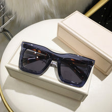 Load image into Gallery viewer, WHO CUTIE Vintage Oversized Square Sunglasses Women Thick Frame Shades Eyewear Trendy Leopard Cat Eye Sun Glasses Female Oculos