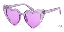 Load image into Gallery viewer, WHO CUTIE Women Sunglasses Vintage Brand Designer Red Heart Shape Pink Glitter Lens Funny Sun Glasses Girls Party Festival OM863