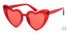 Load image into Gallery viewer, WHO CUTIE Women Sunglasses Vintage Brand Designer Red Heart Shape Pink Glitter Lens Funny Sun Glasses Girls Party Festival OM863
