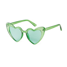 Load image into Gallery viewer, WHO CUTIE Women Sunglasses Vintage Brand Designer Red Heart Shape Pink Glitter Lens Funny Sun Glasses Girls Party Festival OM863