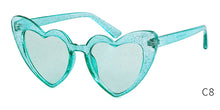 Load image into Gallery viewer, WHO CUTIE Women Sunglasses Vintage Brand Designer Red Heart Shape Pink Glitter Lens Funny Sun Glasses Girls Party Festival OM863