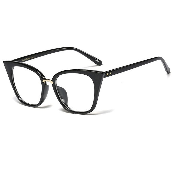 WIHODA Female Cat Eyes Precription Glasses Frame Women Black Eyeglass Optical Glass Frameme for Myopia Presbyopia Hyperopia F216