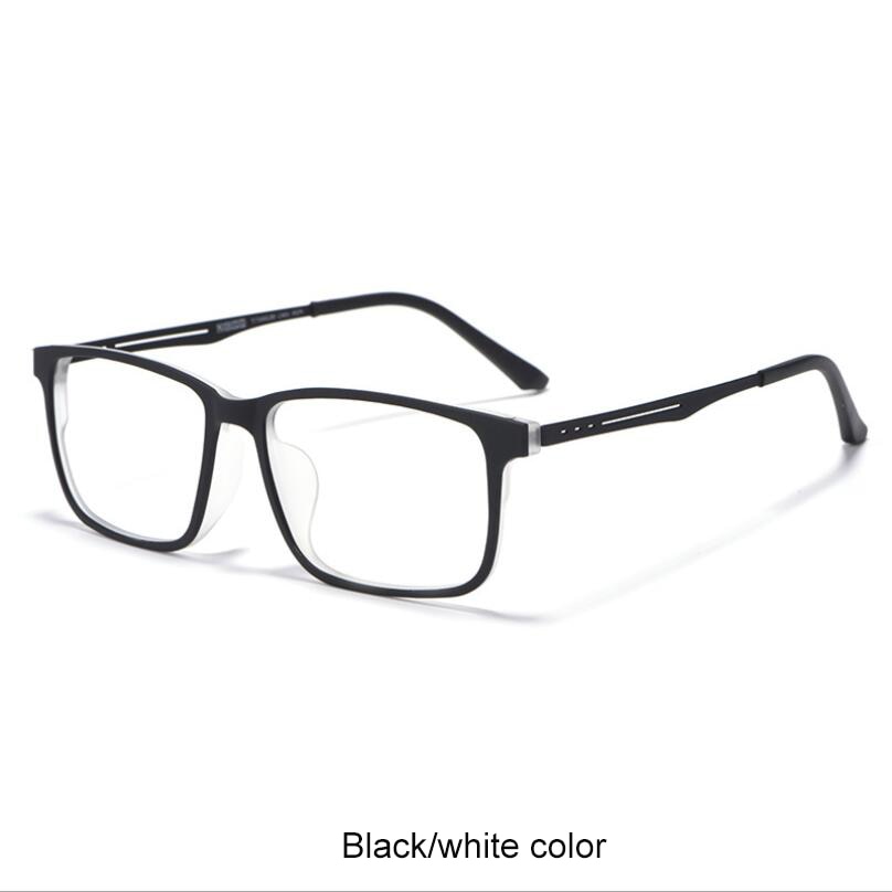 WIHODA Men's Pure Titanium+TR90 Full-Frame Glasses Frame ,Square Ultra-light Legs Elastic Paint Glass Frames for Myopia F8838