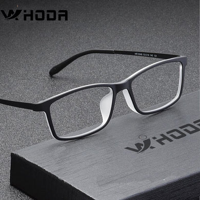 WIHODA Men's β Titanium + TR90 Square Myopia Glass Frames, Super Light Prescription Glasses Frame for Hyperopia Eyeglasses F3048