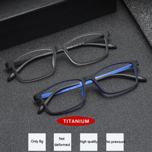 Load image into Gallery viewer, WIHODA Men&#39;s β Titanium + TR90 Square Myopia Glass Frames, Super Light Prescription Glasses Frame for Hyperopia Eyeglasses F3048