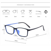 Load image into Gallery viewer, WIHODA Men&#39;s β Titanium + TR90 Square Myopia Glass Frames, Super Light Prescription Glasses Frame for Hyperopia Eyeglasses F3048
