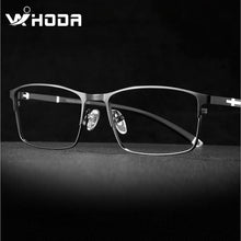 Load image into Gallery viewer, WIHODA  Men&#39;s Business Falf Glasses Frame, Square Metal Alloy Full Frame Optical TR90 Leg Glass Frames for Myopia FP9211