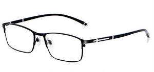 WIHODA  Men's Business Falf Glasses Frame, Square Metal Alloy Full Frame Optical TR90 Leg Glass Frames for Myopia FP9211