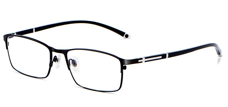 WIHODA  Men's Business Falf Glasses Frame, Square Metal Alloy Full Frame Optical TR90 Leg Glass Frames for Myopia FP9211