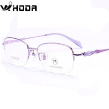 Load image into Gallery viewer, WIHODA Pure Titanium Half Frame Oval Lens Women&#39;s Glasses Frame, Glass Frames for Female Myopia &amp; Hyperopia Prescription F80013