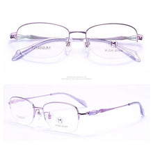 Load image into Gallery viewer, WIHODA Pure Titanium Half Frame Oval Lens Women&#39;s Glasses Frame, Glass Frames for Female Myopia &amp; Hyperopia Prescription F80013
