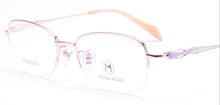 Load image into Gallery viewer, WIHODA Pure Titanium Half Frame Oval Lens Women&#39;s Glasses Frame, Glass Frames for Female Myopia &amp; Hyperopia Prescription F80013