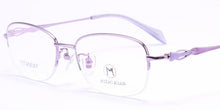 Load image into Gallery viewer, WIHODA Pure Titanium Half Frame Oval Lens Women&#39;s Glasses Frame, Glass Frames for Female Myopia &amp; Hyperopia Prescription F80013