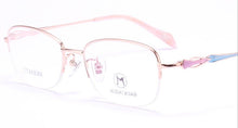 Load image into Gallery viewer, WIHODA Pure Titanium Half Frame Oval Lens Women&#39;s Glasses Frame, Glass Frames for Female Myopia &amp; Hyperopia Prescription F80013