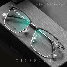 Load image into Gallery viewer, WIHODA Pure Titanium Men&#39;s Business Glasses Frames, Square Full Frame Metal Glass Frame for Myopia Prescription Eyeglasses F8629
