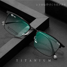 Load image into Gallery viewer, WIHODA Pure Titanium Men&#39;s Business Glasses Frames, Square Full Frame Metal Glass Frame for Myopia Prescription Eyeglasses F8629