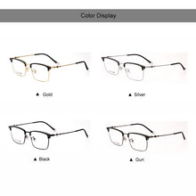 Load image into Gallery viewer, WIHODA Pure Titanium Men&#39;s Business Glasses Frames, Square Full Frame Metal Glass Frame for Myopia Prescription Eyeglasses F8629